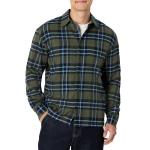 Men's Relaxed-Fit Long-Sleeve Flannel Shirt - Dark Olive Blue