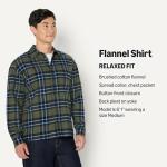 Men's Relaxed-Fit Long-Sleeve Flannel Shirt - Dark Olive Blue