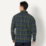 Men's Relaxed-Fit Long-Sleeve Flannel Shirt - Dark Olive Blue