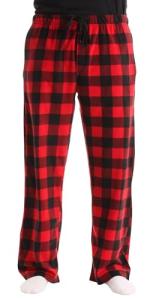 Red Buffalo Plaid Fleece Pajama Pants for Men