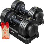 Adjustable Dumbbells Set for Home Gym - 2 Pack