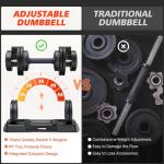 Adjustable Dumbbells Set for Home Gym - 2 Pack