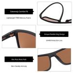 ZENOTTIC Men's Polarized Square Sunglasses with UV400 Protection