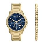 Armani Exchange Men's Gold-Tone Chronograph Watch Set