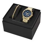 Armani Exchange Men's Gold-Tone Chronograph Watch Set