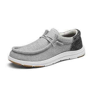 Bruno Marc Men's Comfortable Slip-On Loafers, Grey