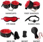 Red 28-Piece Bondage Straps and Cuffs Set