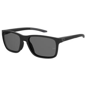 Matte Black Polarized Rectangular Sunglasses for Men
