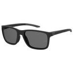 Matte Black Polarized Rectangular Sunglasses for Men
