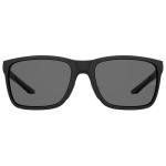 Matte Black Polarized Rectangular Sunglasses for Men