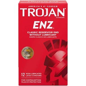 Trojan ENZ Non-Lubricated Latex Condoms - 12 Pack