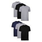 Hanes Men's Cotton Moisture-Wicking Crew Tee - 6 Pack