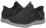 Skechers Men’s Hands-Free Slip-On Sneakers, Black/Charcoal
