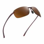 JIM HALO Polarized Sport Sunglasses for Men Women TR90 Rimless Frame for Running Fishing Cycling Driving Brown