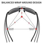 JIM HALO Polarized Sport Sunglasses for Men Women TR90 Rimless Frame for Running Fishing Cycling Driving Brown