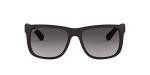 Ray-Ban Justin Rectangular Sunglasses in Black/Grey