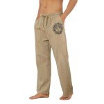 Men's Loose Fit Cotton Linen Summer Beach Pants