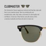 Ray-Ban Clubmaster Square Sunglasses - Black/Gold/G-15 Green