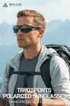 SIPLION Polarized Sunglasses Men Sports: UV400 Protection Anti-Slip Wrap-Around TR90 Frame for Driving Fishing Golf Running (Black Frame/Black Lens(not Mirrored))