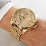 Diesel Mega Chief Stainless Steel Chronograph Men's Watch, Color: Gold (Model: DZ4360)