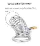 Generic Metal Penis Cock Cage Padlock -Stainless Steel Chastity Device Penis Cage for Men Fits Most of Size Adult Male Sex Toy for Men Sweaters(Silver) FBY7, Pink