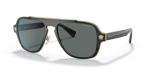 Versace Men's Black Sunglasses with Dark Grey Lenses