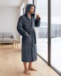 NY Threads Plush Hooded Fleece Bathrobe for Men