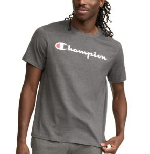Champion Men's Script Logo Classic T-Shirt - Granite