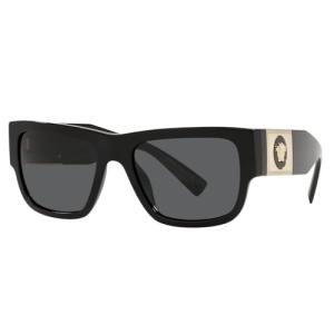 Versace Men's Black Frame Sunglasses with Grey Lenses