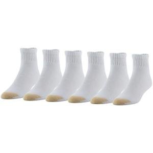 GOLDTOE Men's Cotton Ankle Athletic Socks - White