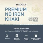 Haggar Men's No Iron Expandable Waist Khaki Pants