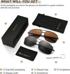 SUNGAIT Ultra Lightweight Rectangular Polarized Sunglasses Men UV400 Protection (Black Frame Brown Lens+Gunmetal Frame Gray Lens)