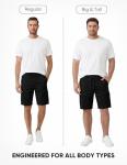Men's Cotton Cargo Shorts with 6 Pockets - Black