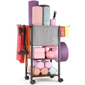 Yoga Mat and Equipment Storage Rack for Home Gym