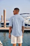COOFANDY Men's Short Sleeve Linen Henley Shirt