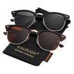 KALIYADI Polarized Sunglasses for Men and Women Semi-Rimless Frame Driving Sun glasses UV Blocking
