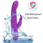9 Inch Adult Tools for Women Today New Rabbit Ears Silicone 8 Powerful Modes Realistic Wand for Female and Men Waterproof Thrusting & Games for Men and Women Machine Purple