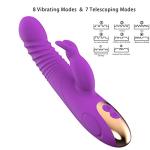 9 Inch Adult Tools for Women Today New Rabbit Ears Silicone 8 Powerful Modes Realistic Wand for Female and Men Waterproof Thrusting & Games for Men and Women Machine Purple