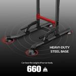 Power Tower Adjustable Height Pull Up Dip Station Multi-Function Home Strength Training Fitness Workout Station for Home Gym (K)