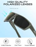ATTCL Polarized Sunglasses Men for Fishing: UV Protection Lightweight TR90 Sports Wrap Sun Glasses Driving Golf Cycling Running 5001 Green+frame