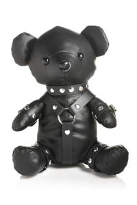 MASTER SERIES Goth Bear for Beginners, Men, Women, & Couples. Novelty Gift and Cuddly Toy. Premium Materials. Vegan Leather, Nickel-Free Metal. 1 Piece, Black.