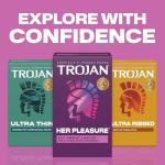Trojan Her Pleasure Sensations Lubricated Condoms - 12 Pack