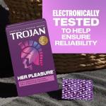Trojan Her Pleasure Sensations Lubricated Condoms - 12 Pack