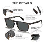 CARFIA Retro Polarized Sunglasses for Men, Gray
