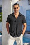 COOFANDY Men’s Casual Short Sleeve Linen Shirt