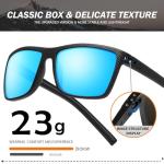 Square Polarized Sunglasses for Men Vintage Style Driving Travel Sun Glasses Lightweight Frame UV Protection Goggles