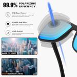 Square Polarized Sunglasses for Men Vintage Style Driving Travel Sun Glasses Lightweight Frame UV Protection Goggles