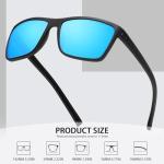 Square Polarized Sunglasses for Men Vintage Style Driving Travel Sun Glasses Lightweight Frame UV Protection Goggles