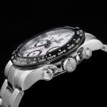 watchdives Chronograph Watch, WD16500 V2 Quartz Men Watches Japan VK63 Meca-Quartz Movement 38mm Sapphire Crystal Wristwatch 100M Waterproof Sport Watch, Stainless Steel Bracelet (Light Blue)