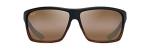 Maui Jim Men's and Women's Alenuihaha Polarized Wrap Sunglasses, Dark Brown Stripe/HCL® Bronze, Large